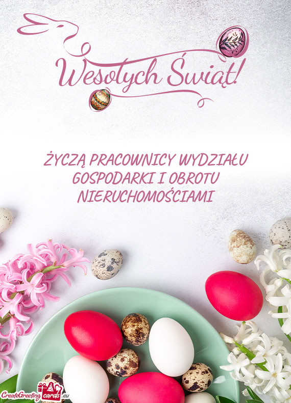 ŻYCZĄ PRACOWNICY WYDZIAŁU GOSPODARKI I OBROTU NIERUCHOMOŚCIAMI