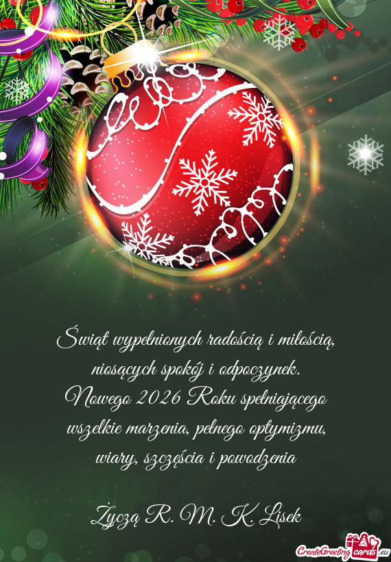 Życzą R. M. K. Lisek