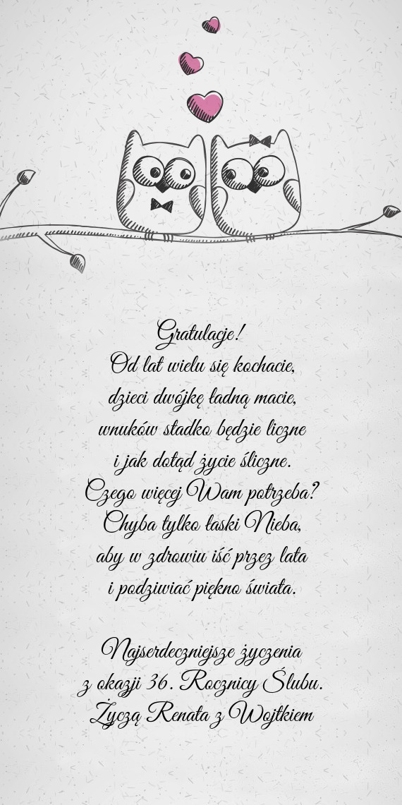 Życzą Renata z Wojtkiem