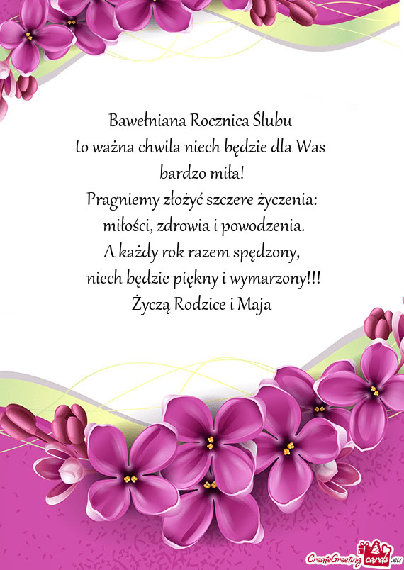 Życzą Rodzice i Maja