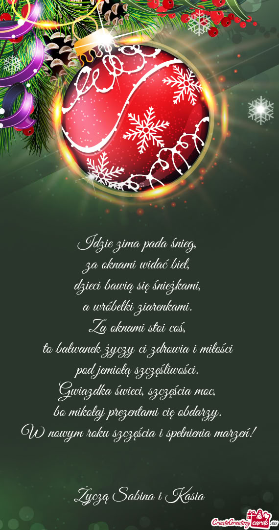 Życzą Sabina i Kasia