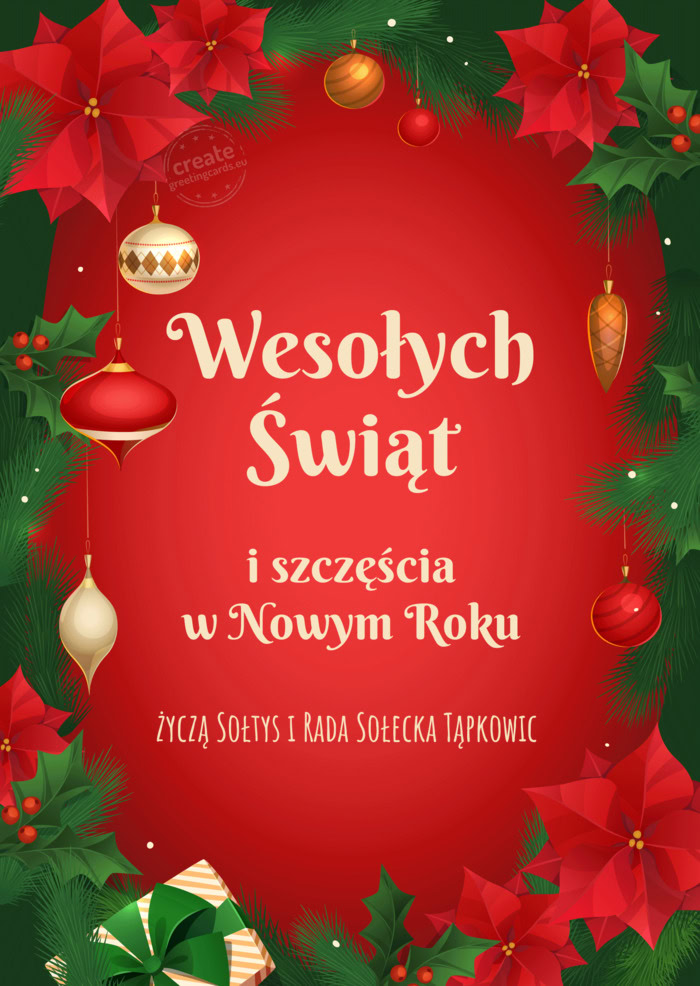 Życzą Sołtys i Rada Sołecka Tąpkowic