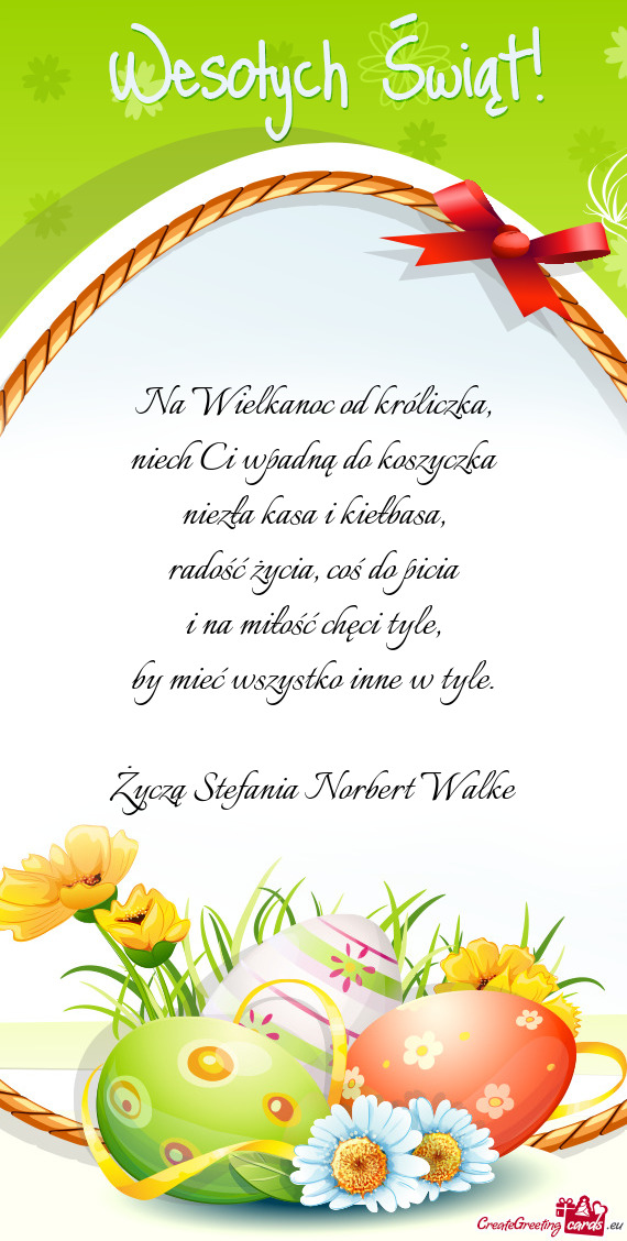 Życzą Stefania Norbert Walke