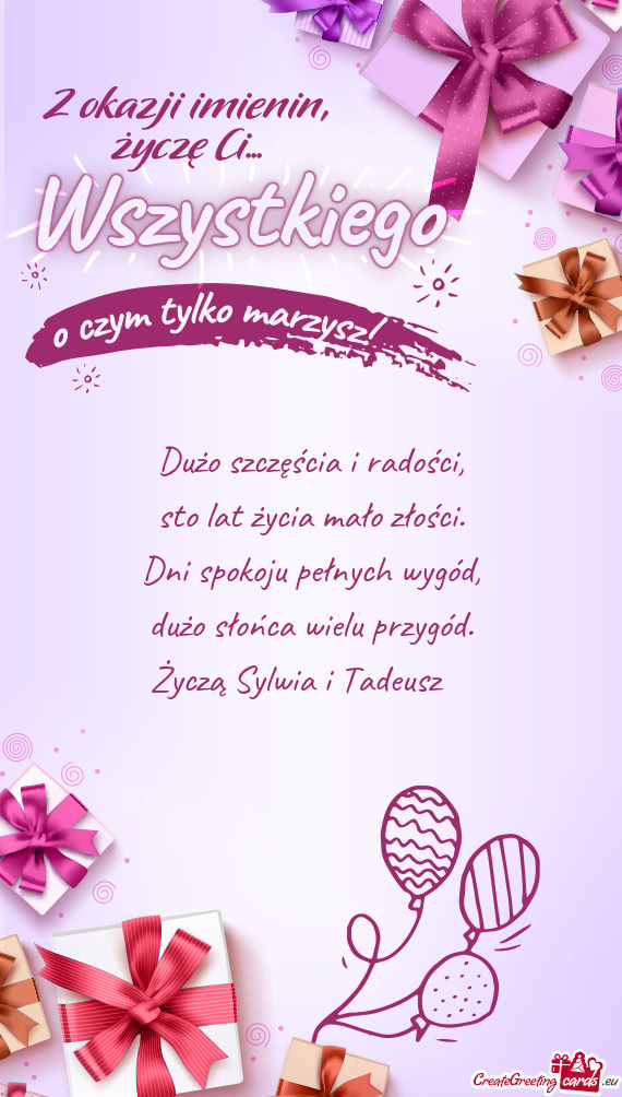 Życzą Sylwia i Tadeusz 😘