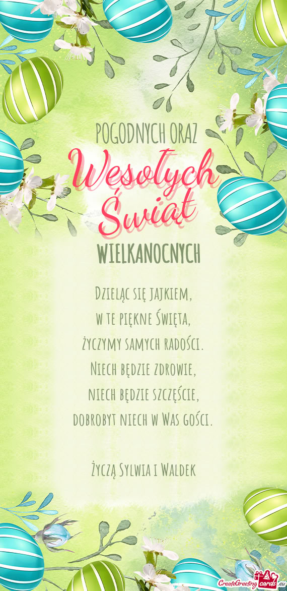 Życzą Sylwia i Waldek