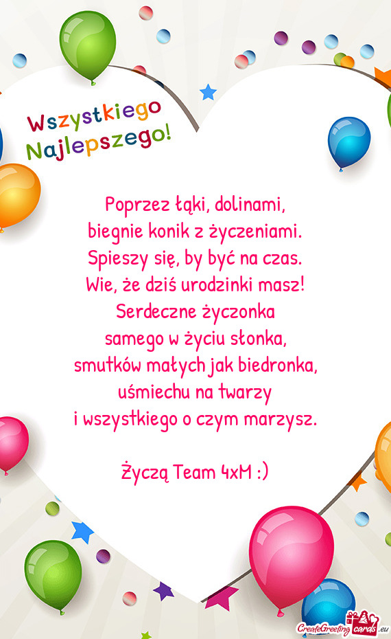 Życzą Team 4xM :)