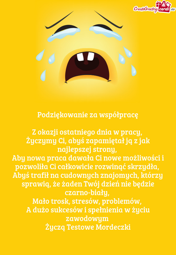 Życzą Testowe Mordeczki