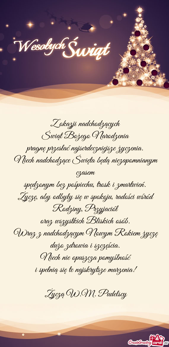 Życzą W.M. Pudelscy