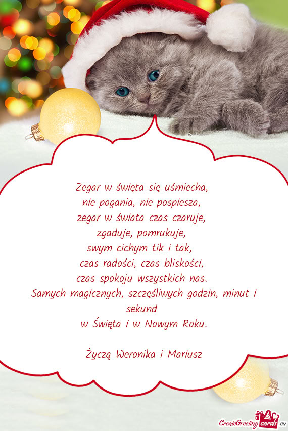 Życzą Weronika i Mariusz