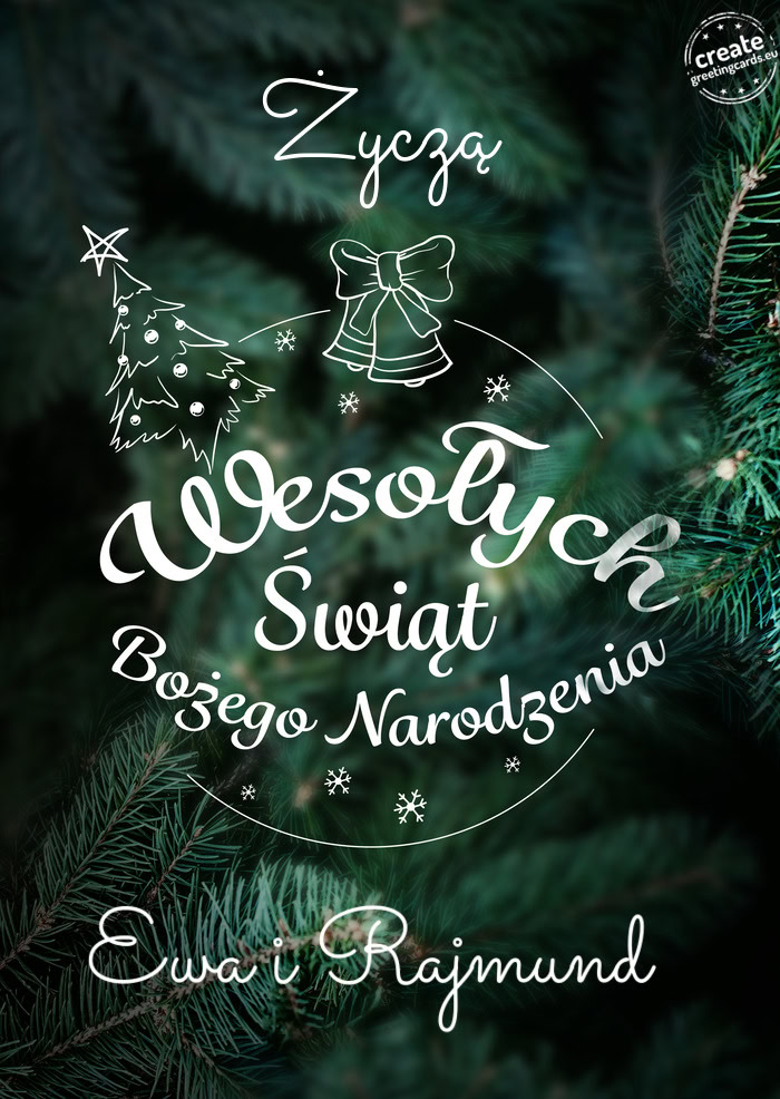 Życzą Wesołych Świat Bożego Narodzenia Ewa i Rajmund