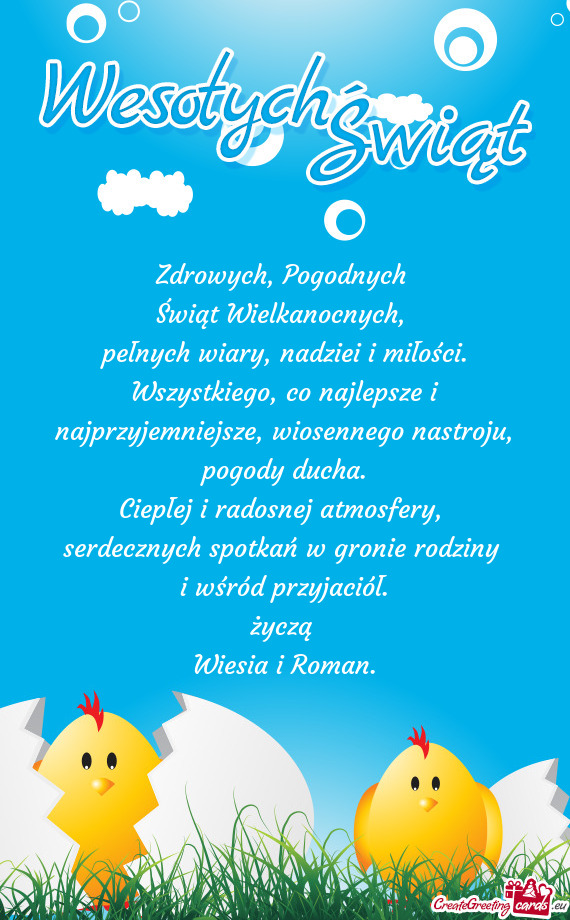 Życzą Wiesia i Roman