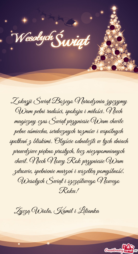 Życzą Wiola, Kamil i Lilianka 🎄🎄🎄