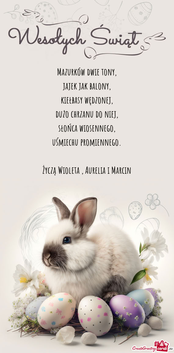 Życzą Wioleta , Aurelia i Marcin