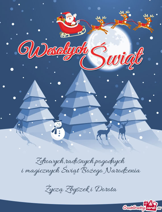 Życzą Zbyszek i Dorota