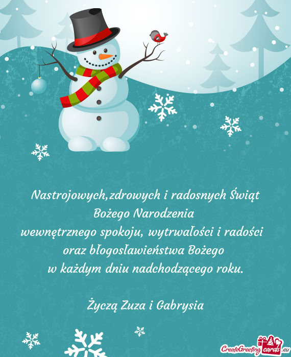 Życzą Zuza i Gabrysia