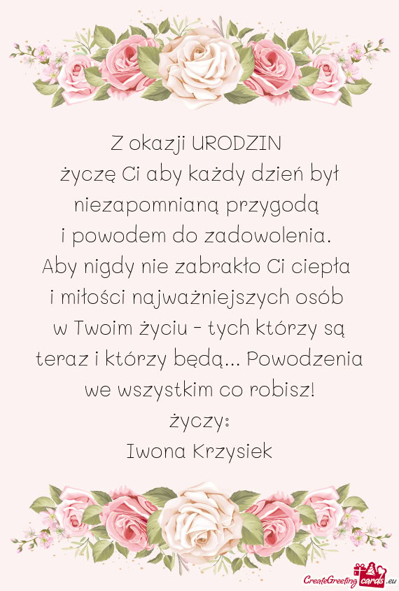 Życzę Ci aby każdy dzień był niezapomnianą przygodą