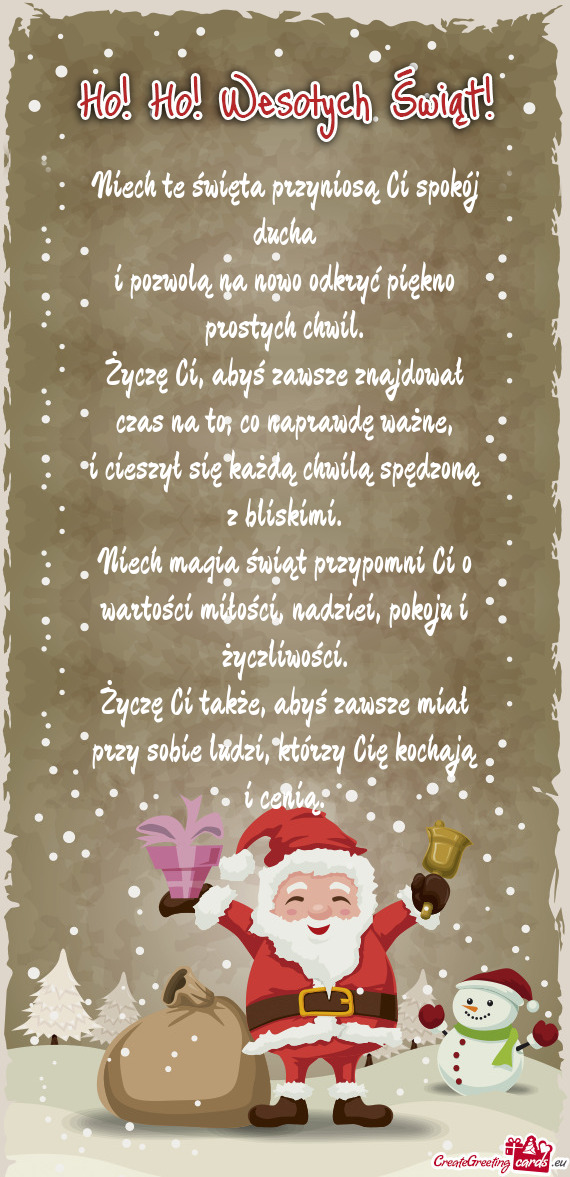 Życzę Ci, abyś zawsze znajdował czas na to, co naprawdę ważne