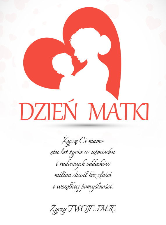 Życzę Ci mamo  stu lat życia w uśmiechu  i radosnych oddechów  milion