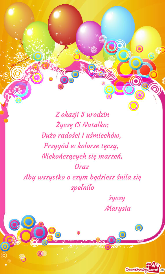 Życzę Ci Natalko