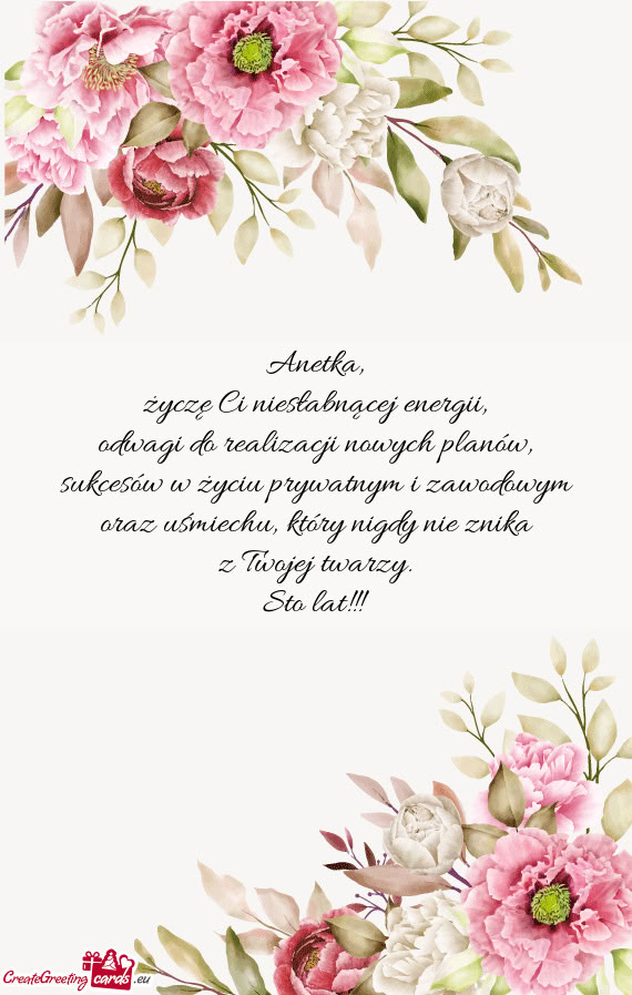 Życzę Ci niesłabnącej energii