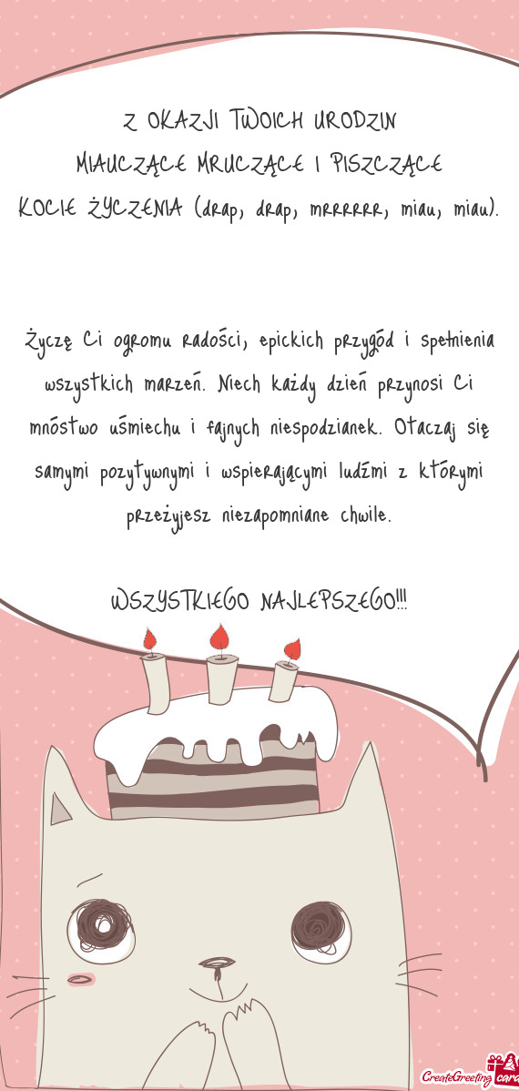 Życzę Ci ogromu radości, epickich przygód i spełnienia wszystkich marzeń. Niech każdy dzień