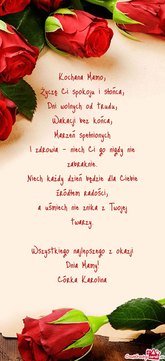 Życzę Ci spokoju i słońca