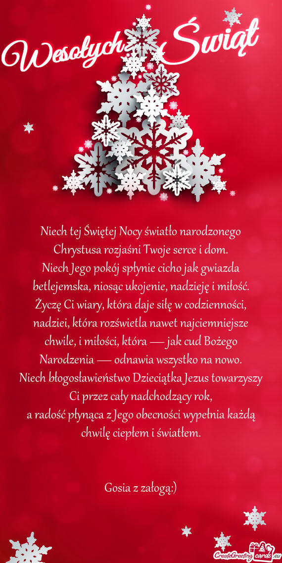 Życzę Ci wiary, która daje siłę w codzienności