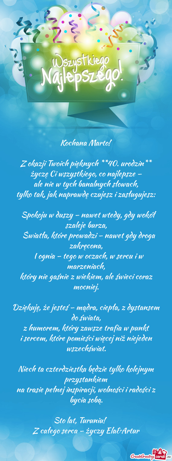 Życzę Ci wszystkiego, co najlepsze –