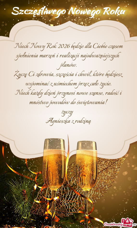 Życzę Ci zdrowia, szczęścia i chwil, które będziesz wspominać z uśmiechem przez całe życie