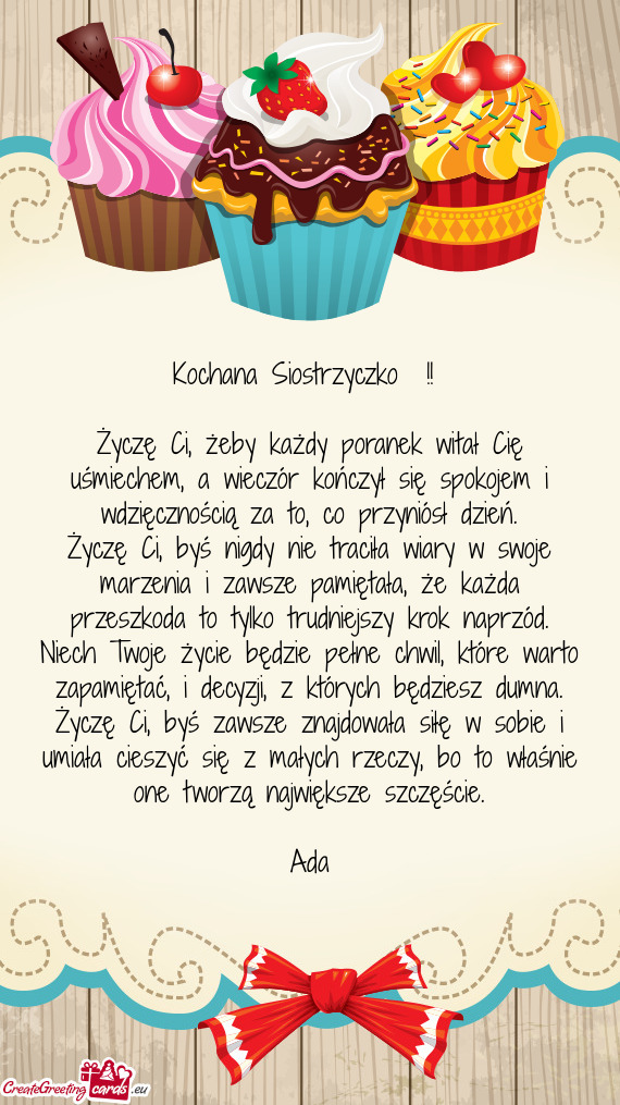 Życzę Ci, żeby każdy poranek witał Cię uśmiechem, a wieczór kończył się spokojem i wdzię