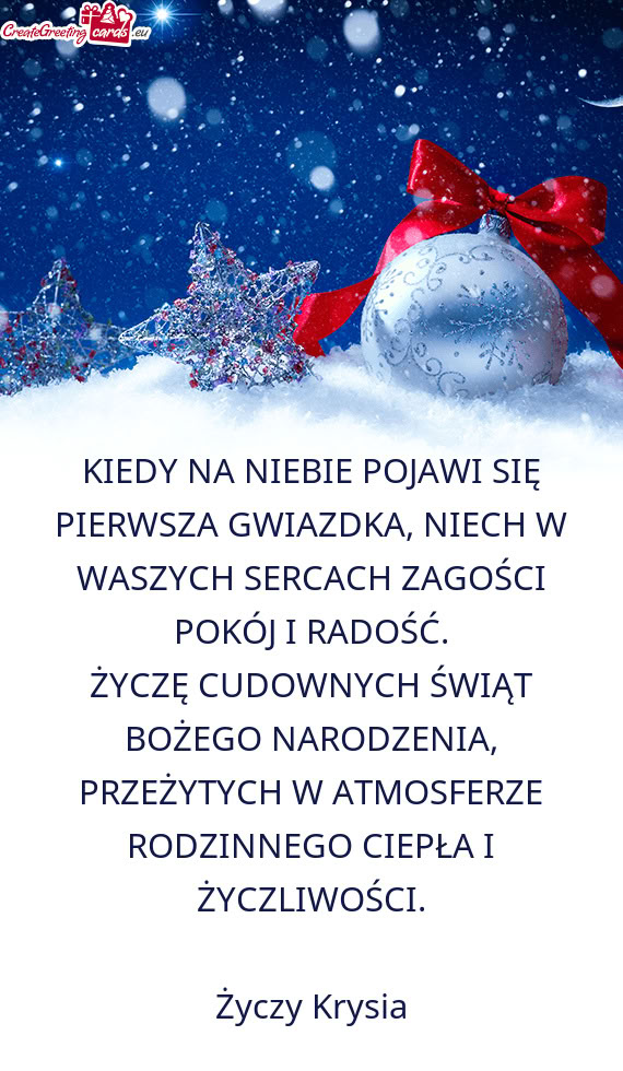 ŻYCZĘ CUDOWNYCH ŚWIĄT BOŻEGO NARODZEΝΙΑ, PRZEŻYTYCH W ATMOSFERZE RODZINNEGO CIEPŁA I ŻYCZ