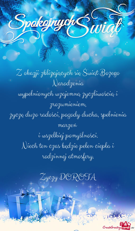 Życzę dużo radości, pogody ducha, spełnienia marzeń