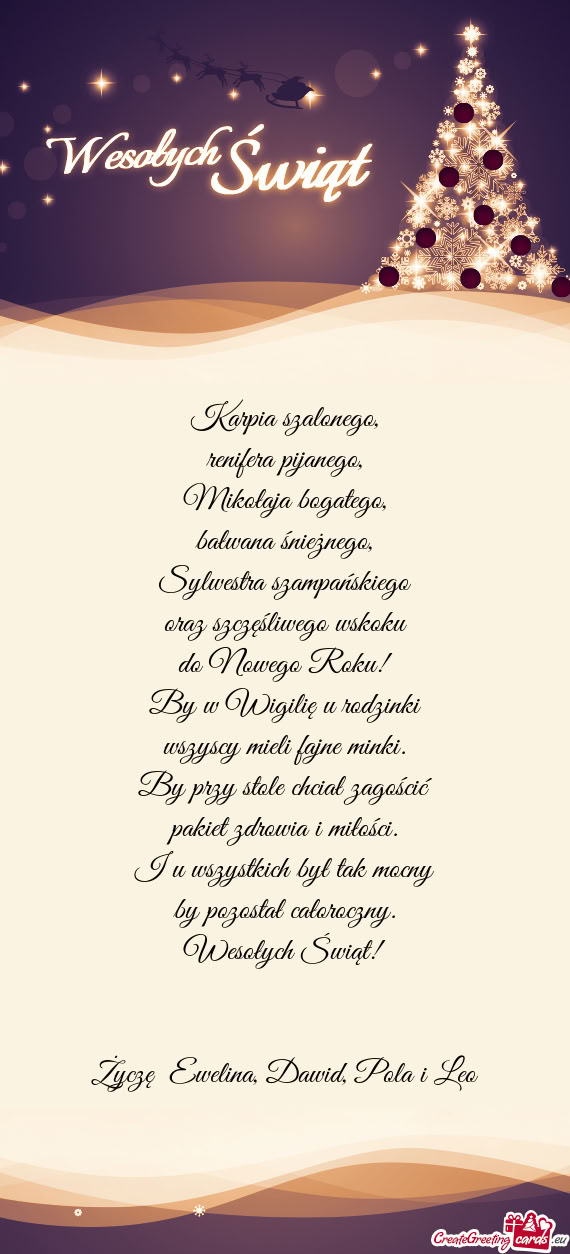 Życzę Ewelina, Dawid, Pola i Leo