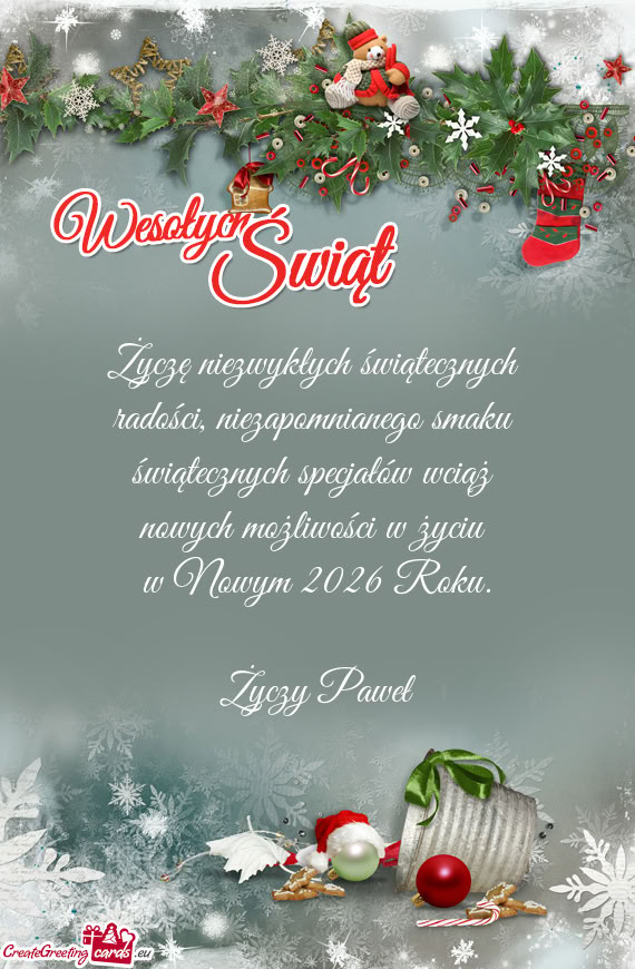 Życzę niezwykłych świątecznych   radości, niezapomnianego smaku