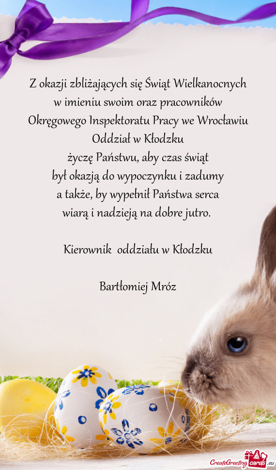 Życzę Państwu, aby czas świąt