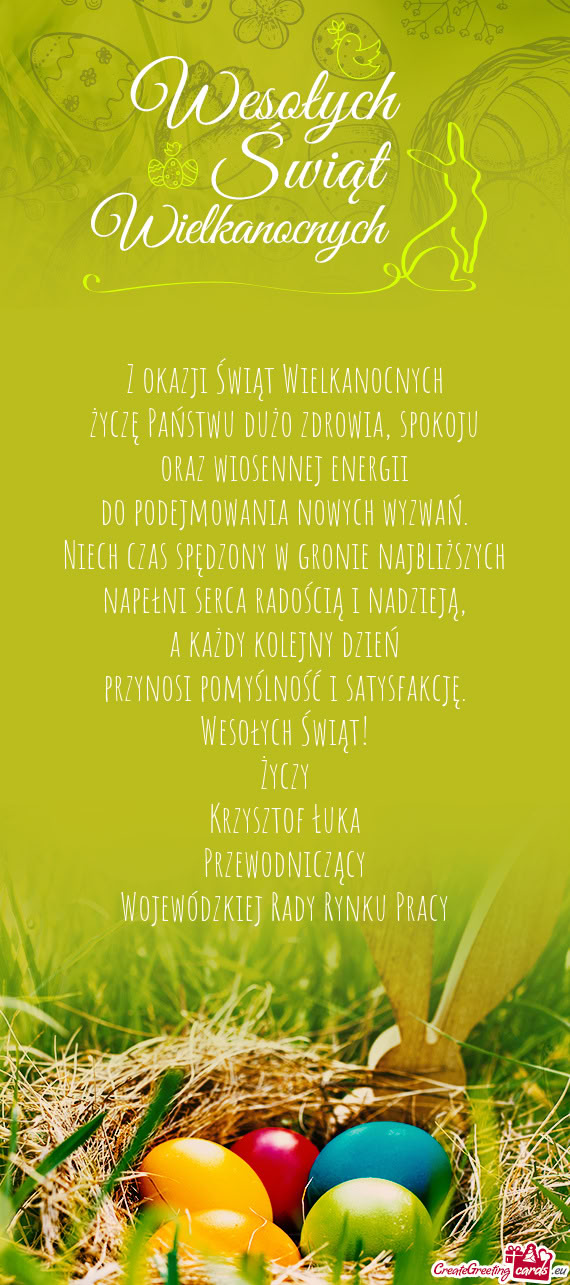 Życzę Państwu dużo zdrowia, spokoju