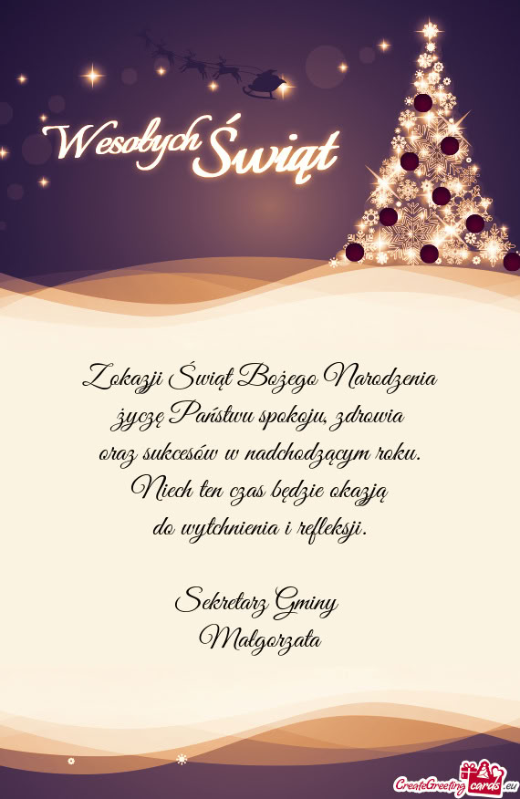 Życzę Państwu spokoju, zdrowia