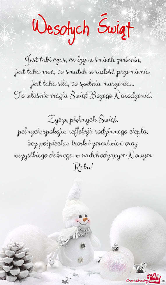 Życzę pięknych Świąt