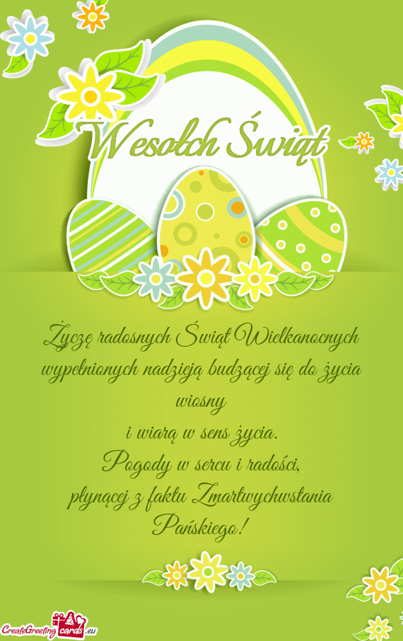 Życzę radosnych Świąt Wielkanocnych wypełnionych nadzieją budzącej się do życia wiosny i