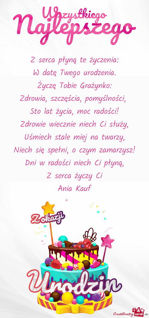 Życzę Tobie Grażynko