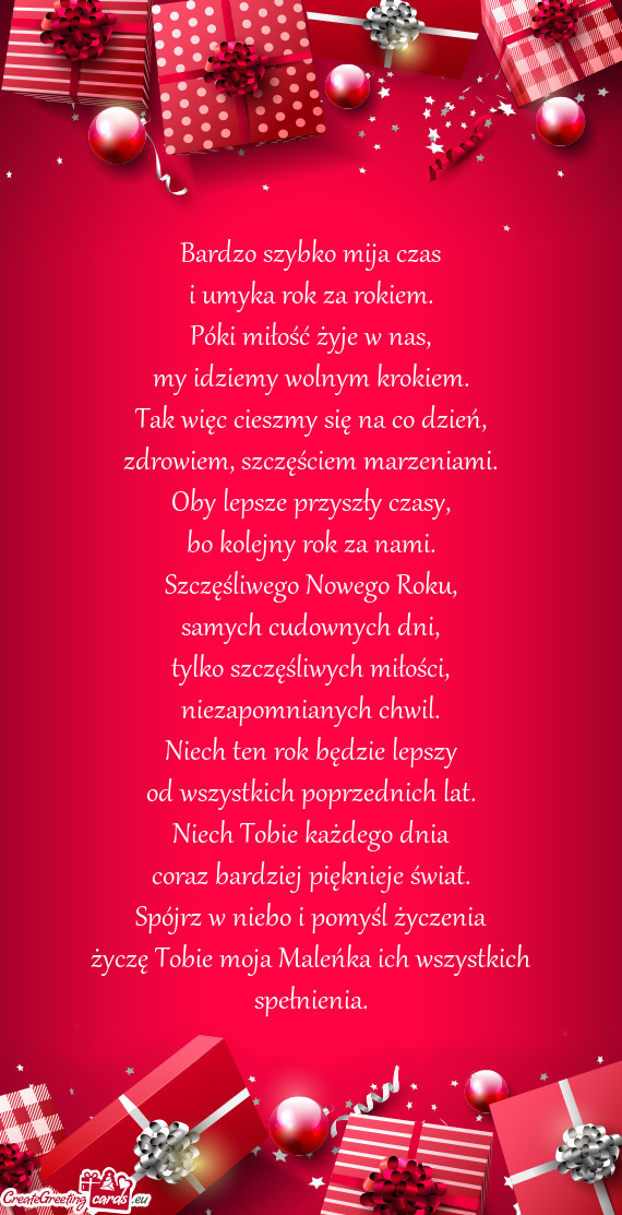 Życzę Tobie moja Maleńka ich wszystkich spełnienia