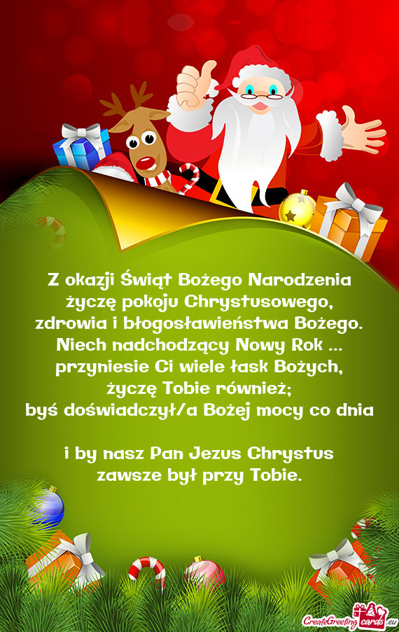 Życzę Tobie również; byś doświadczył/a Bożej mocy co dnia i by nasz Pan Jezus Chrystus