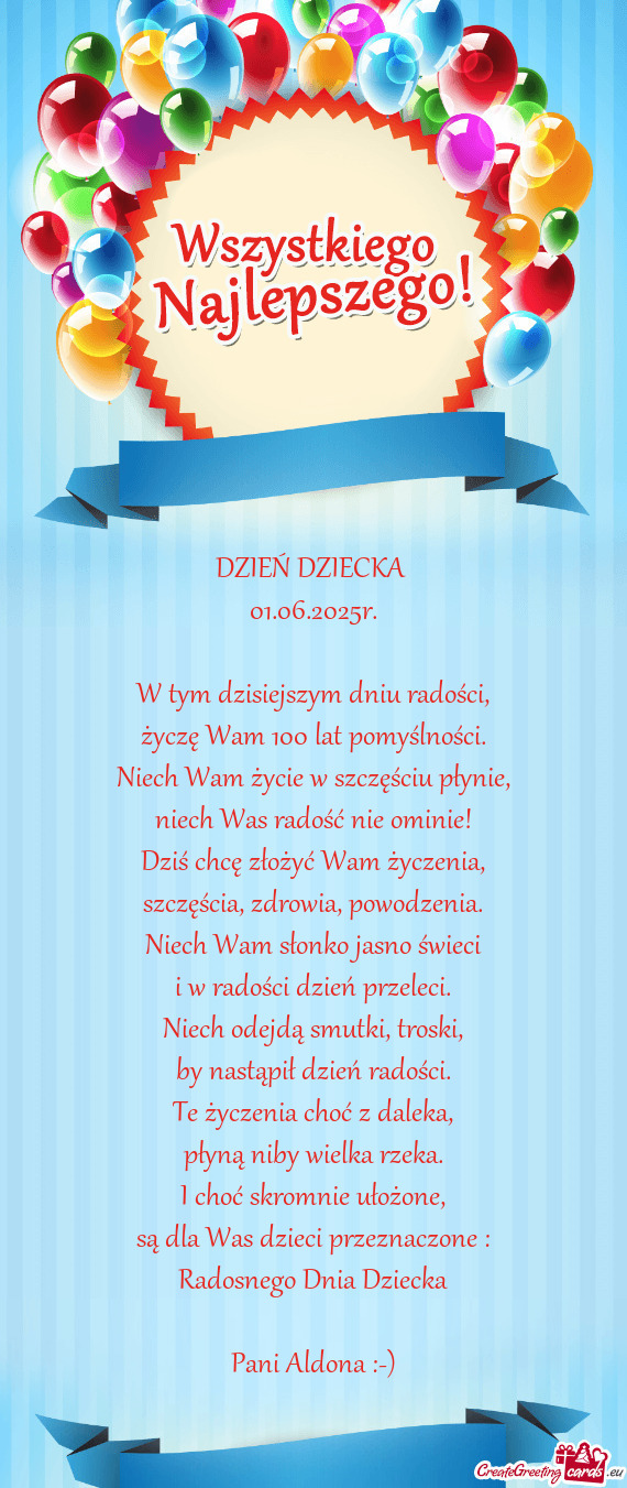 Życzę Wam 100 lat pomyślności
