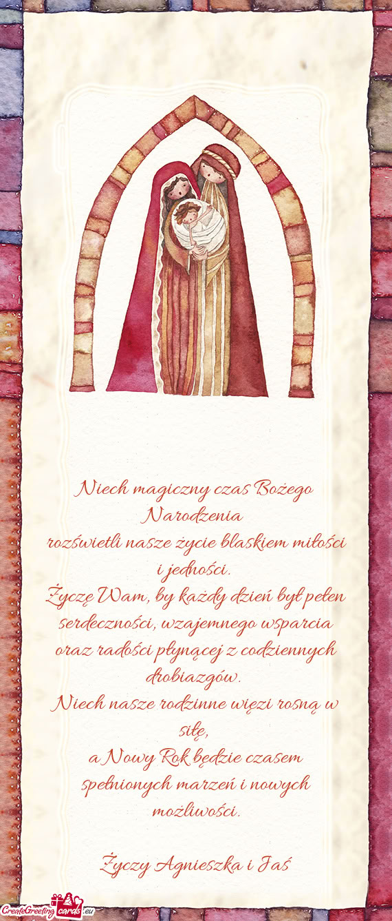 Życzę Wam, by każdy dzień był pełen serdeczności, wzajemnego wsparcia oraz radości płynące