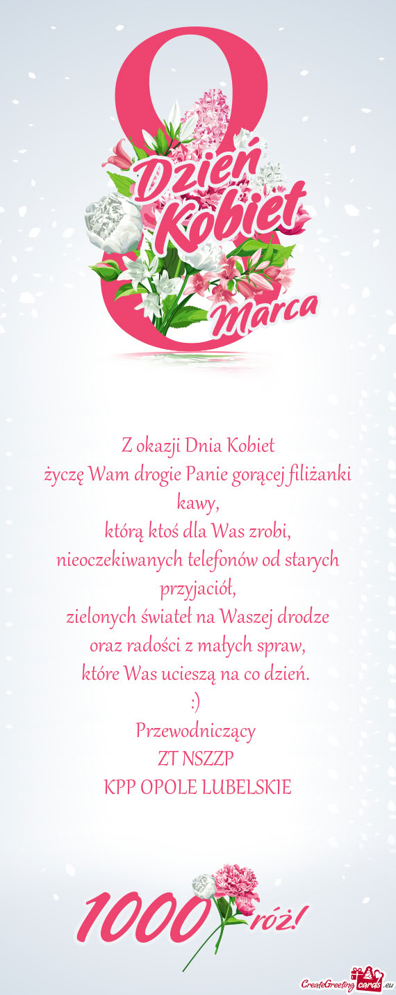 Życzę Wam drogie Panie gorącej filiżanki kawy