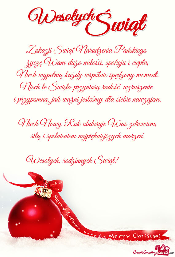 Życzę Wam dużo miłości, spokoju i ciepła