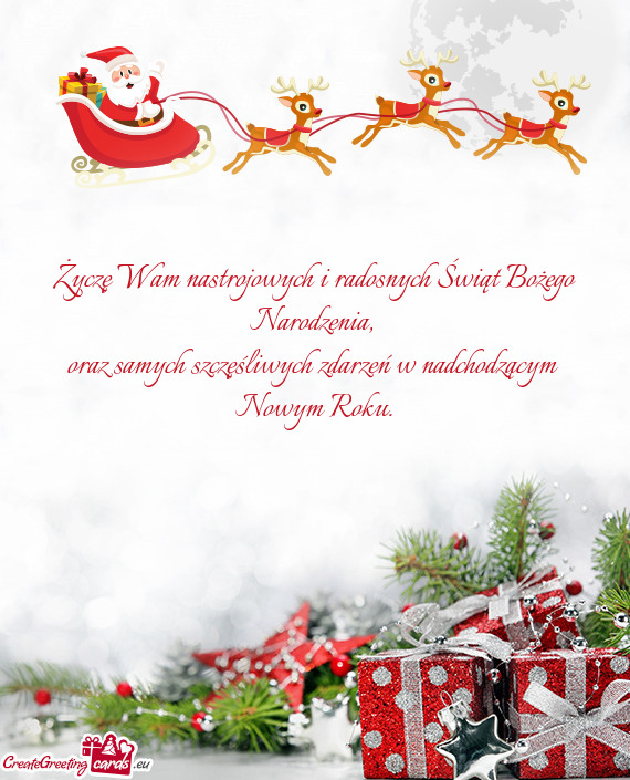Życzę Wam nastrojowych i radosnych Świąt Bożego Narodzenia