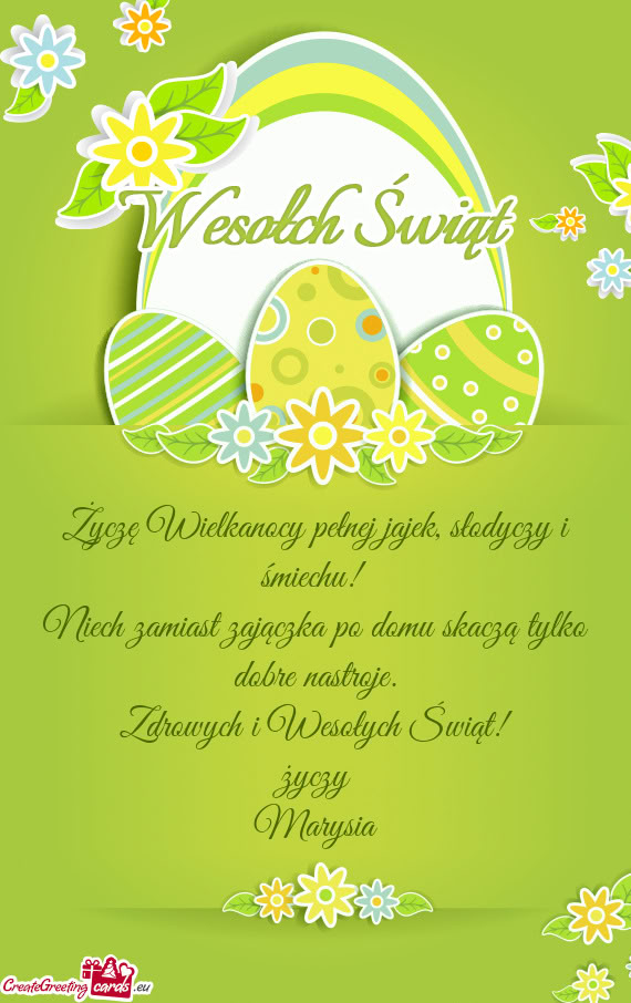 Życzę Wielkanocy pełnej jajek, słodyczy i śmiechu