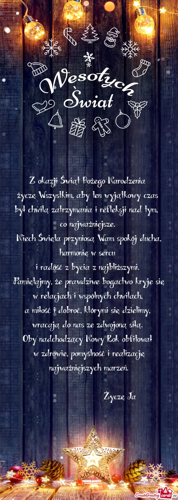 Życzę Wszystkim, aby ten wyjątkowy czas