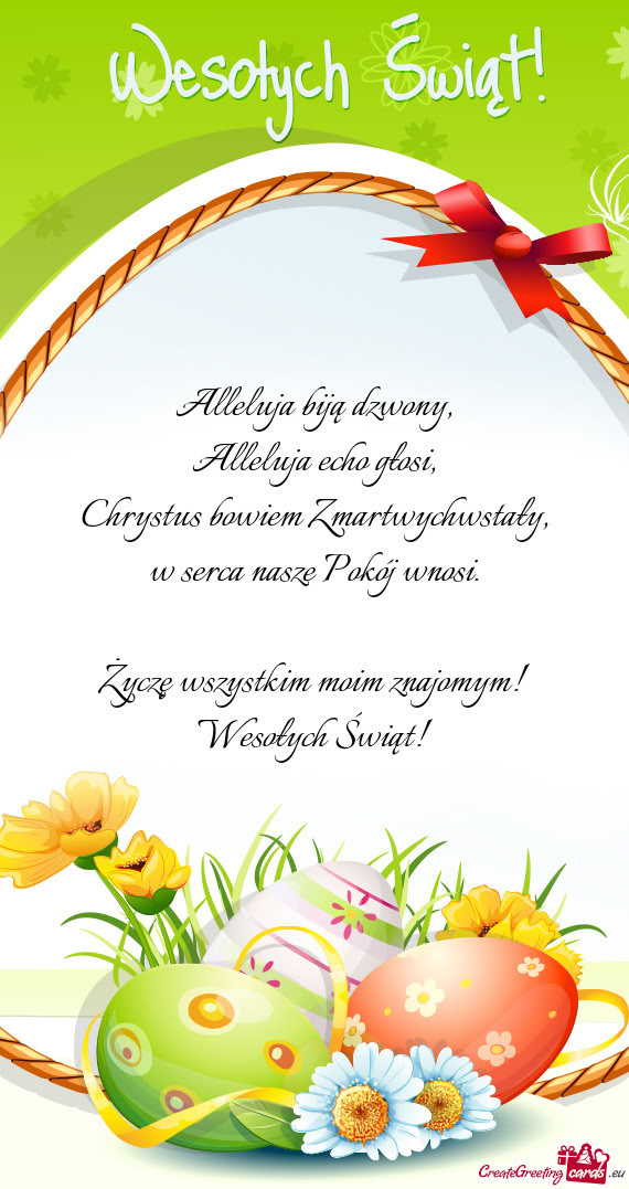 Życzę wszystkim moim znajomym! Wesołych Świąt